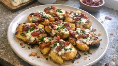 外カリ中ほくっ。エアフライヤーで作るゴルゴンゾーラ×スペックのつぶし焼きポテト