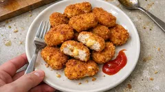 鶏むね肉でしっとり、チーズチキンナゲット—マヨ×片栗粉でふんわりカリッと