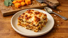 かぼちゃの甘みとサルシッチャの旨み—ベシャメルで焼く秋のラザニア