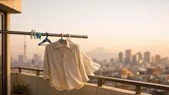 風の日に洗濯物が落ちない干し方、ハンガー2本でできる簡単対策