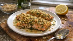 揚げないのにサクッと香ばしい：鮭のカリカリ香草パン粉焼き（オーブンで簡単）