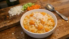 かぼちゃの甘みが引き立つ、濃厚なのに軽いリゾットの作り方（ブロードで丁寧に）