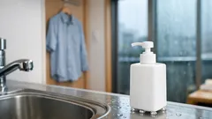 100均のクッションシールで洗剤ボトルのぬめりを防ぐ貼り方