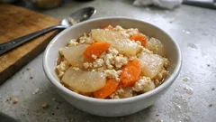 山口の郷土おかず「けんちょう」—大根を透き通るまで炒めて、豆腐は最後にふんわり仕上げる