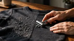 毛玉取り器がない朝に助かる、ニットの毛玉をT字カミソリで整える方法