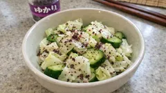 給食のあの味を家で:キャベツときゅうりの「ゆかりあえ」簡単2分ゆで