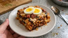 揚げなす×ミートソースを重ねて焼く「パスタ・ンカッシャータ」—休日のごちそうオーブンパスタ